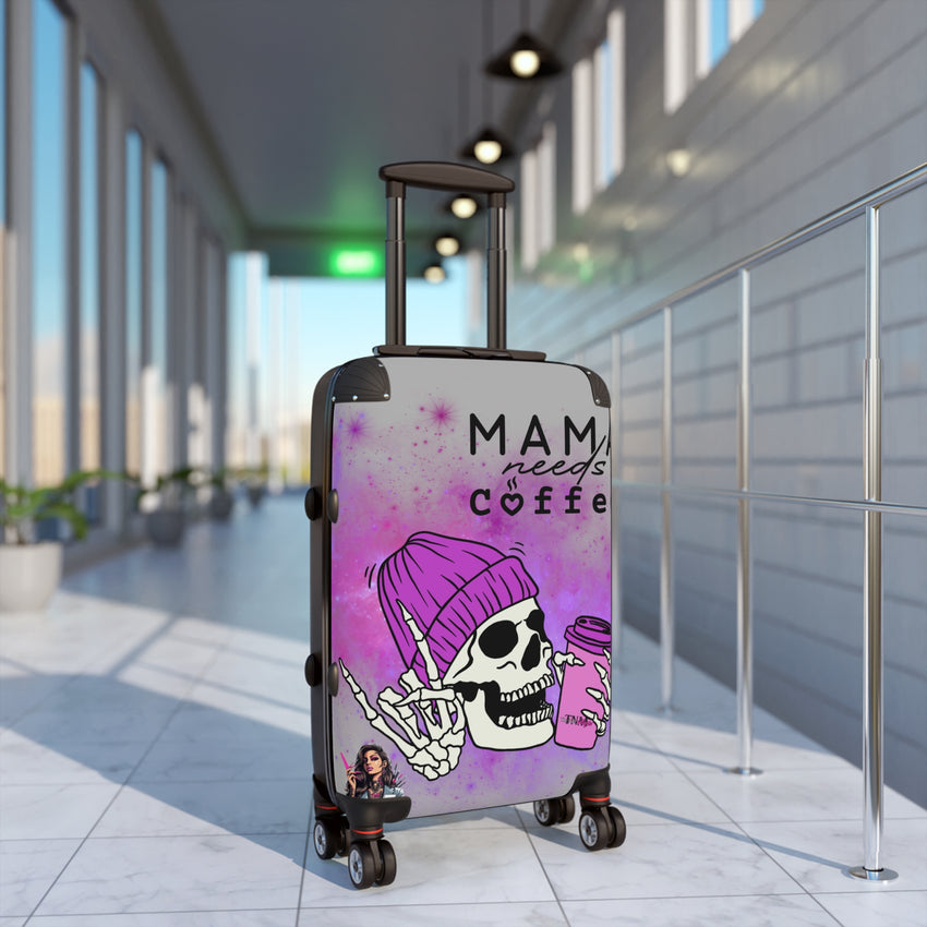 Mama Needs Coffee Suitcase, S/M/L