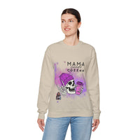 Mama Needs Coffee - Heavy Blend™ Crewneck SweatshirtS M L XL 2XL 3XL 4XL Width, cm 50.80 55.90 60.96 66.04 71.12 76.20 81.28 Length, cm 68.58 71.12 73.66 76.20 78.74 81.28 83.82 Sleeve length (from center back), cm 85.09 87.63 90.17 92.71 95.25 97.79 100.