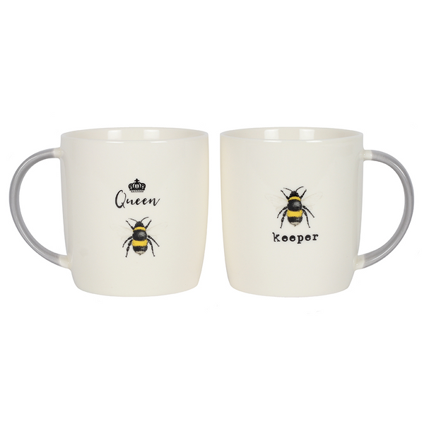 Queen Bee and Bee Keeper Mug Set - Perfect Gift for Couples