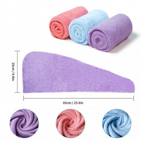 Hair Turban - 3 Pack Absorbent Microfibre Hair Turban With Button Design