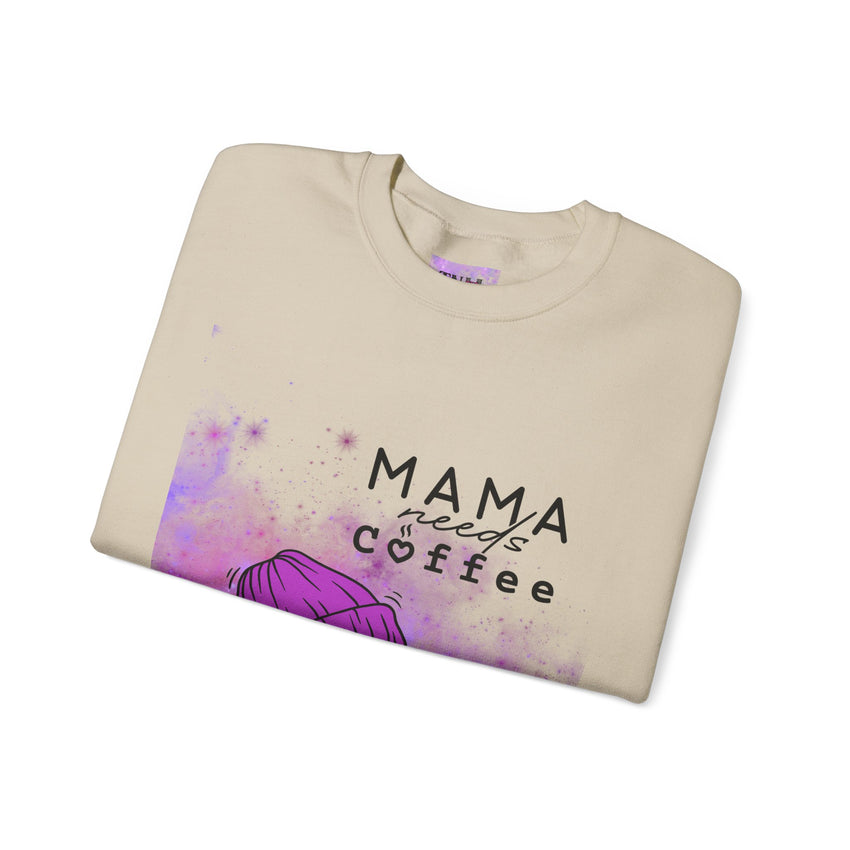 Mama Needs Coffee - Heavy Blend™ Crewneck SweatshirtS M L XL 2XL 3XL 4XL Width, cm 50.80 55.90 60.96 66.04 71.12 76.20 81.28 Length, cm 68.58 71.12 73.66 76.20 78.74 81.28 83.82 Sleeve length (from center back), cm 85.09 87.63 90.17 92.71 95.25 97.79 100.