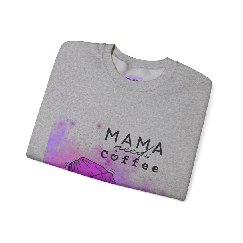 Mama Needs Coffee - Heavy Blend™ Crewneck SweatshirtS M L XL 2XL 3XL 4XL Width, cm 50.80 55.90 60.96 66.04 71.12 76.20 81.28 Length, cm 68.58 71.12 73.66 76.20 78.74 81.28 83.82 Sleeve length (from center back), cm 85.09 87.63 90.17 92.71 95.25 97.79 100.