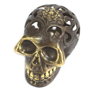 Vintage Brass Skull - Lrg