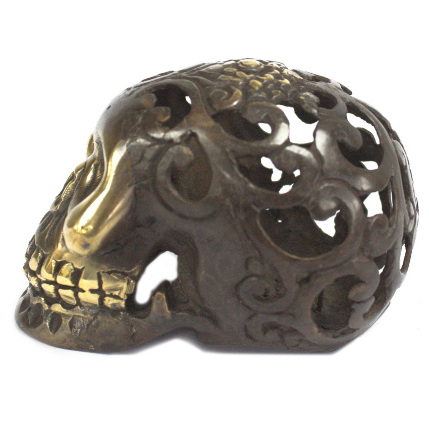 Vintage Brass Skull - Lrg