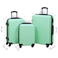 vidaXL Hardcase Trolley Set 3 pcs Mint ABS