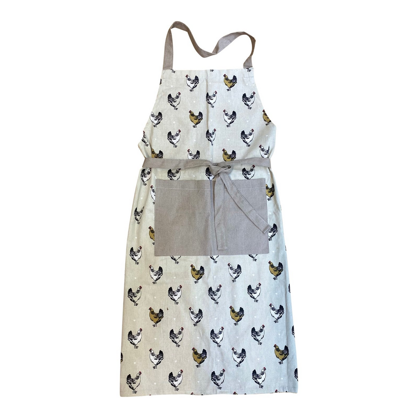 Apron With A Chicken Print Design