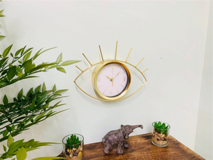 Golden Colour Eye Clock 30cm