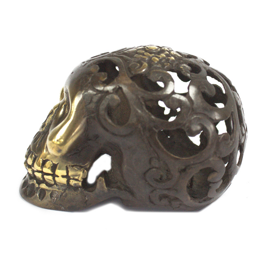 Vintage Brass Skull - Med