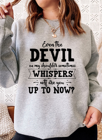 Even The Devil On My Shoulder Sometimes Whispers WTF Are You Up To Sweat Shirt