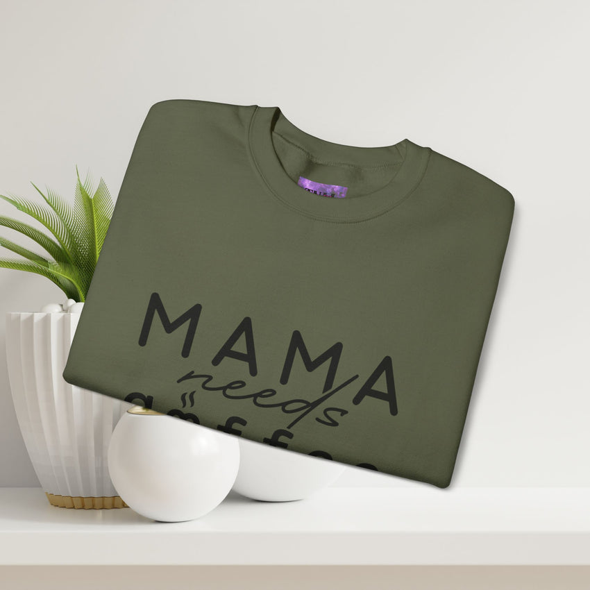 Coffee Lover Sweatshirt - Mama Needs Coffee (and a Manicure)