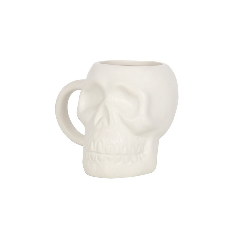 Matte White Skull Mug