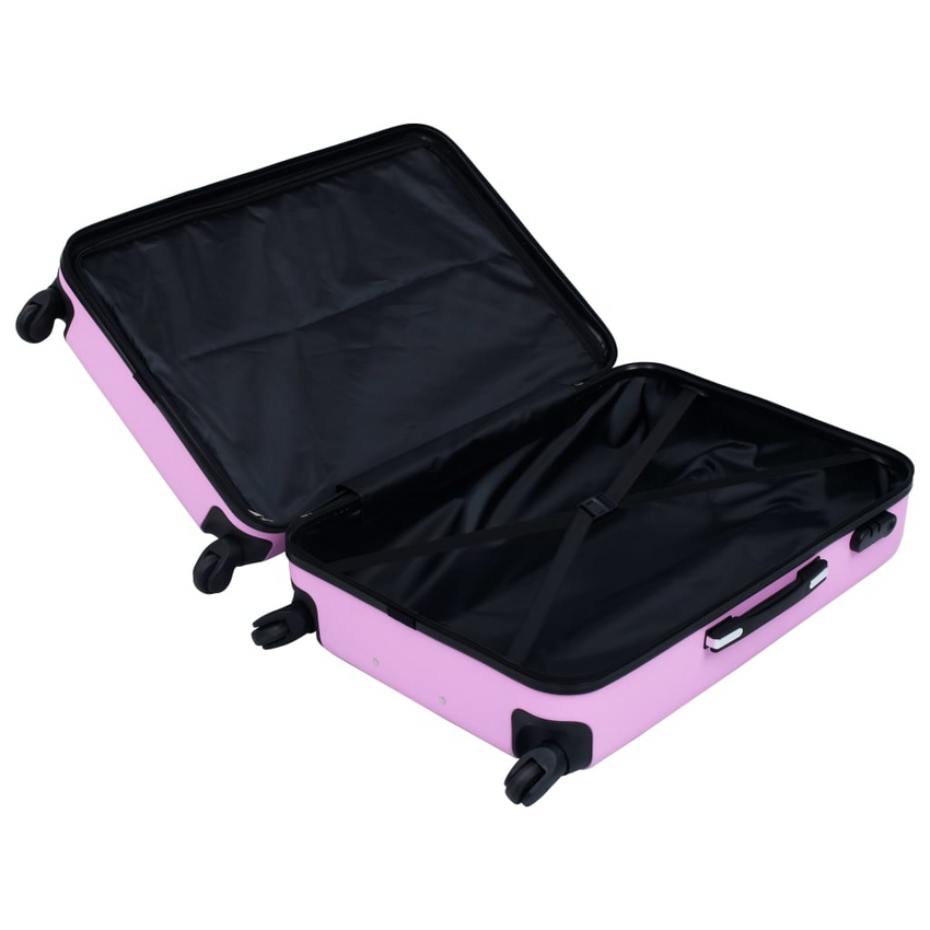 vidaXL Hardcase Trolley Set 3 pcs Pink ABS