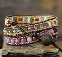 Amethyst Heart Wrap Bracelet