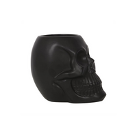 Black Skull Plant Pot