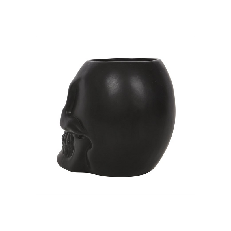 Black Skull Plant Pot