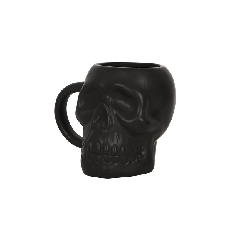 Matte Black Skull Mug