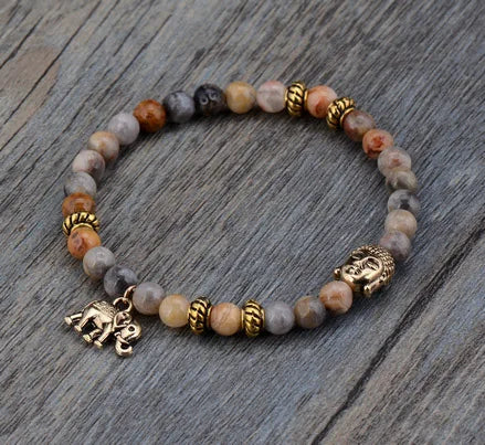 Elephant & Buddha Meditation Charm Bracelet