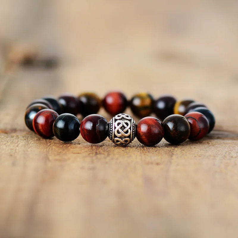 Tiger Eye Tibetan Charm Bracelet