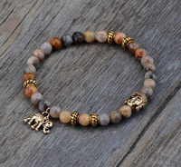 Elephant & Buddha Meditation Charm Bracelet This beautiful handmade bracelet is made of natural stones (6mm beads) and it is featuring an elephant and a buddha charm. Perfect for him or her. Product InformationItem Type: BraceletStyle: Bohemian, EthnicCla