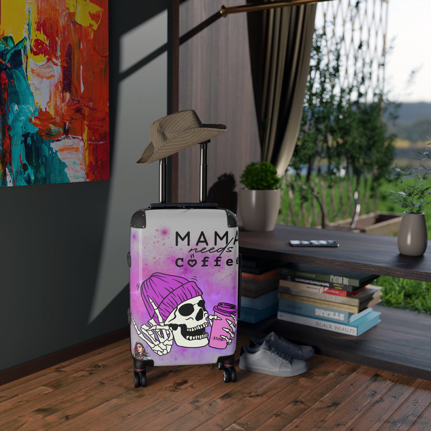 Mama Needs Coffee Suitcase, S/M/L