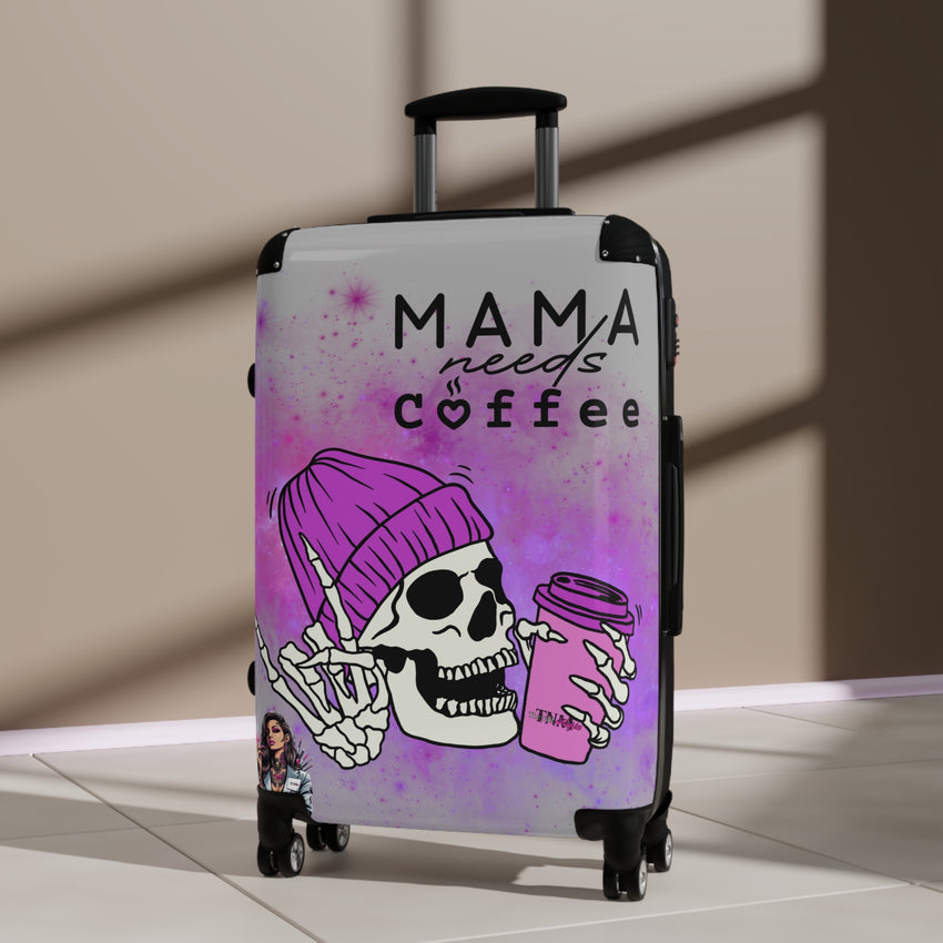 Mama Needs Coffee Suitcase, S/M/L