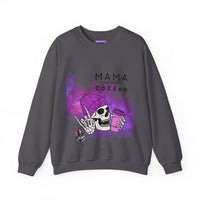 Mama Needs Coffee - Heavy Blend™ Crewneck SweatshirtS M L XL 2XL 3XL 4XL Width, cm 50.80 55.90 60.96 66.04 71.12 76.20 81.28 Length, cm 68.58 71.12 73.66 76.20 78.74 81.28 83.82 Sleeve length (from center back), cm 85.09 87.63 90.17 92.71 95.25 97.79 100.