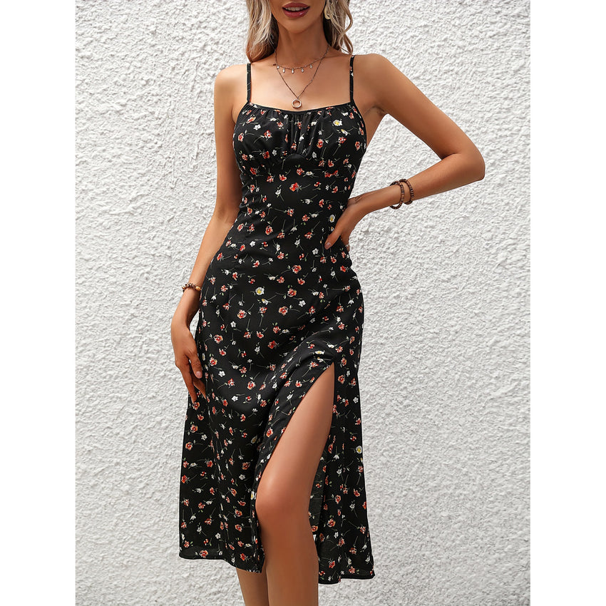 Polka Dot Suspender Dress - Summer Sexy Slit Shop stylish polka dot slit dresses in vibrant colors. Comfortable polyester design perfect for summer. Find your best size now!