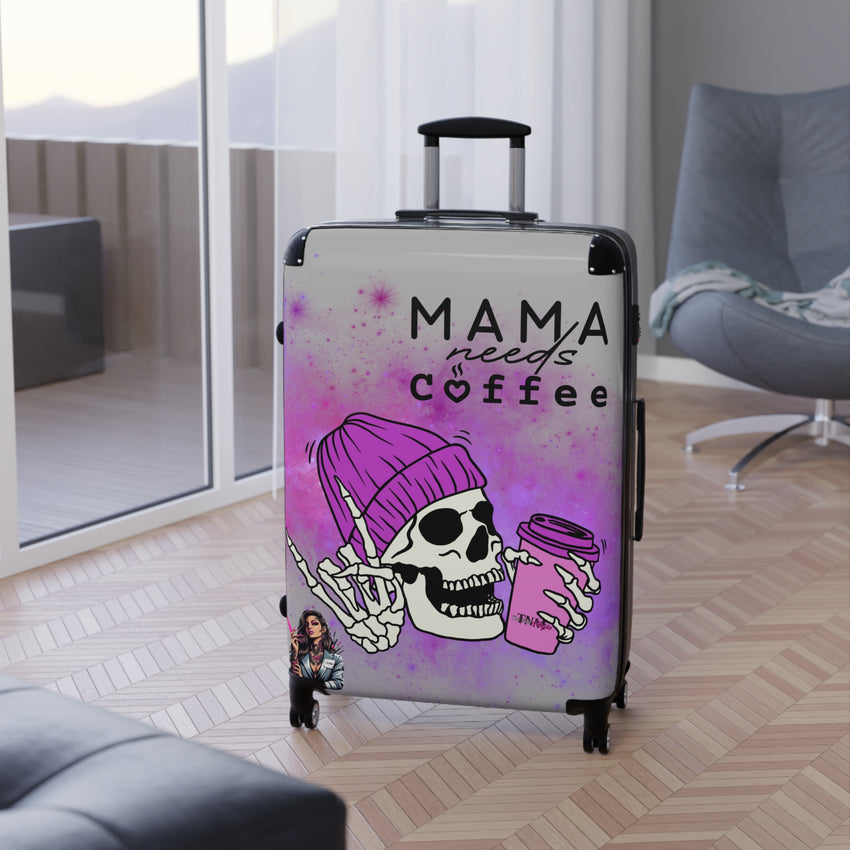 Mama Needs Coffee Suitcase, S/M/L