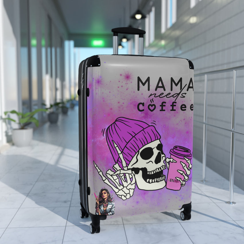 Mama Needs Coffee Suitcase, S/M/L